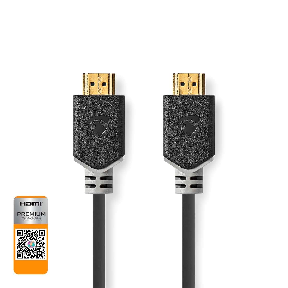 Premium High Speed ​​HDMI ™ kabel med Ethernet | HDMI™ Stik | HDMI™ Stik | 4K@60Hz | 18 Gbps | 5.00 m | Runde | PVC | Antracit |