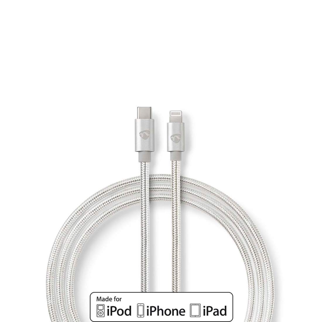 Lightning Kabel USB 2.0 Apple Lightning, 8-stifts USB-C™ Hane 480 Mbps Guldplaterad 1.00 m Rund Flätad / Nylon | Elektronik - Speltillbehör - Nintendo - Nintendo Switch - Laddare | Pryloteket