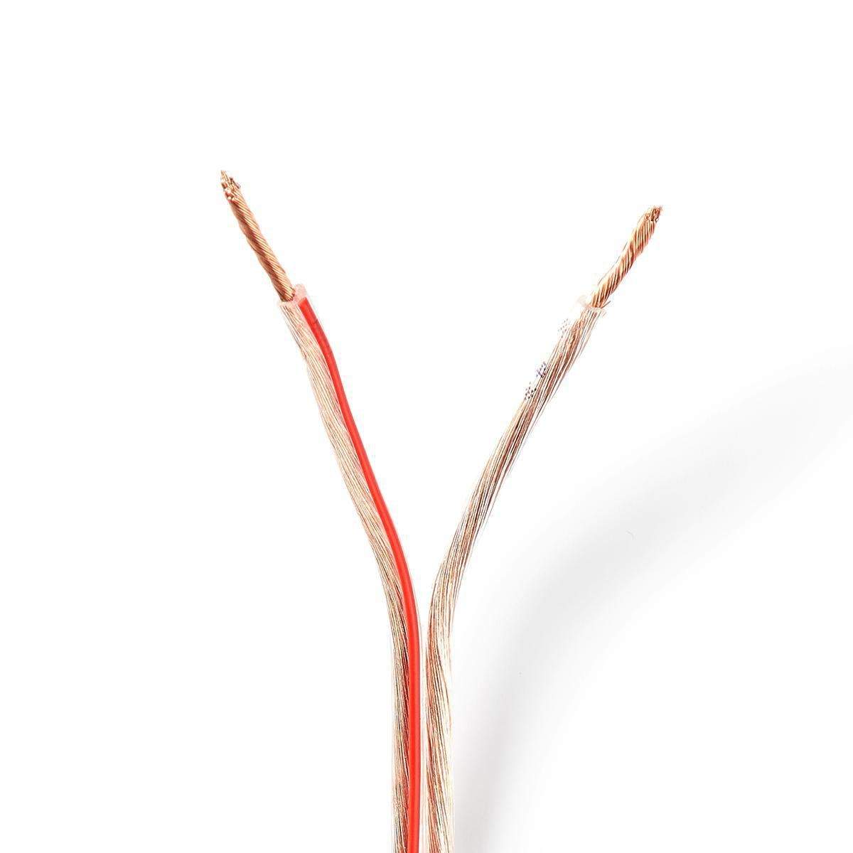 Højtaler Kabel | 2x 1.50 mm² | CCA | 25.0 m | Runde | PVC | Gennemsigtig | Folie