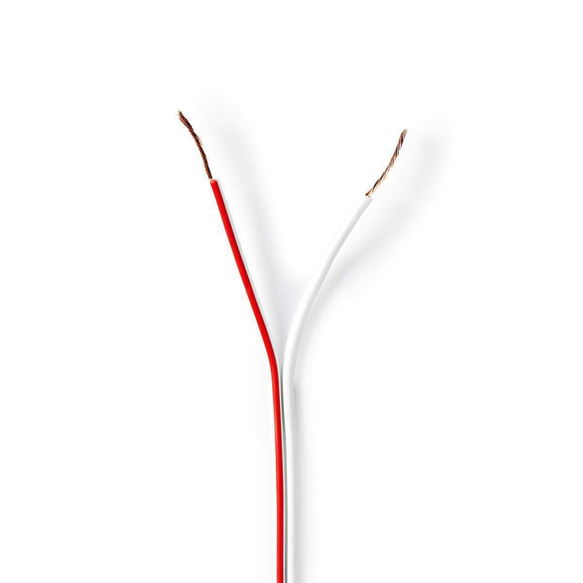 Højtaler Kabel | 2x 0.50 mm² | CCA | 100.0 m | Runde | PVC | Hvid | Folie