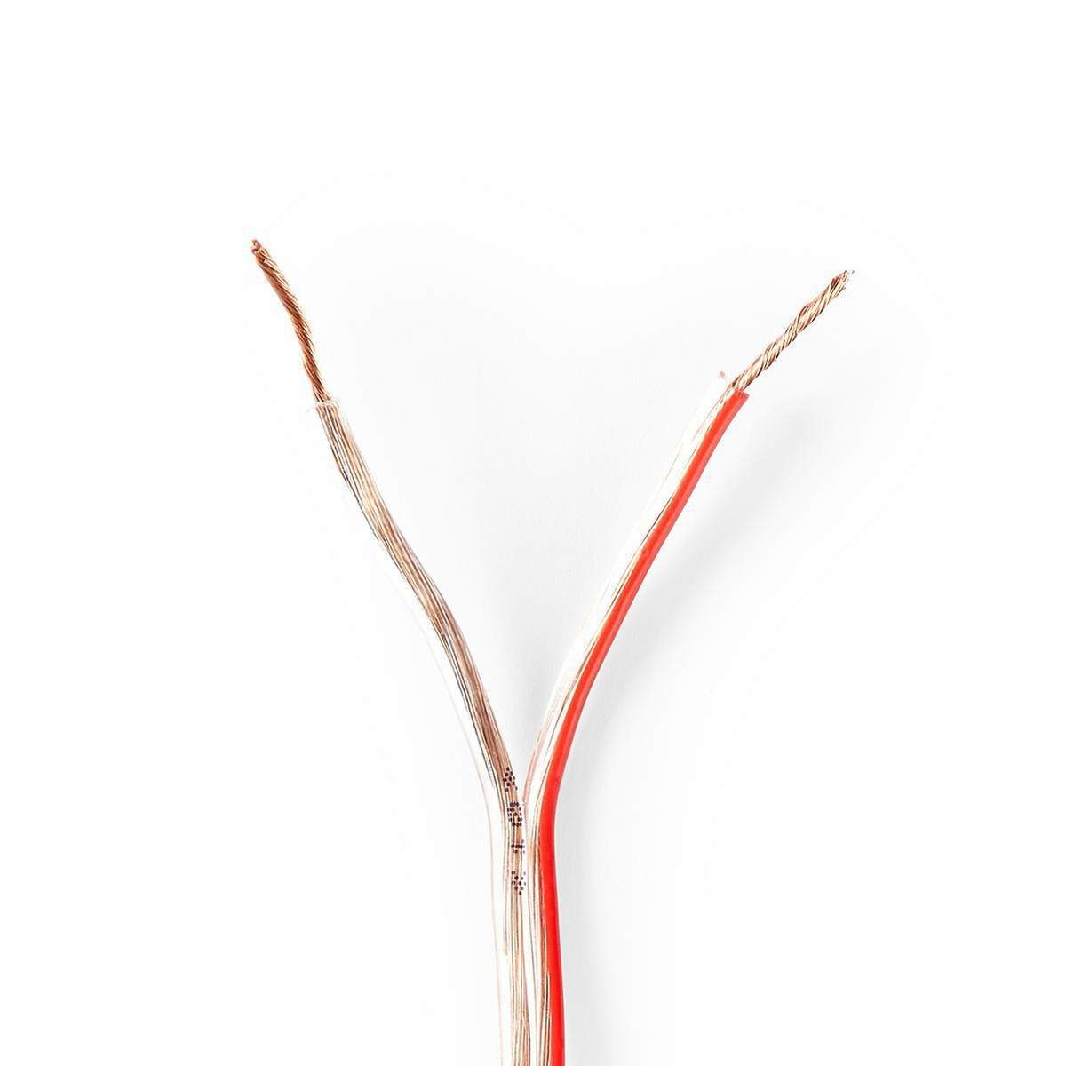 Nedis Højtaler Kabel | 2 x 0.75 mm ² | CCA | 15.0 m | Runde | PVC | Gennemsigtig | Folie