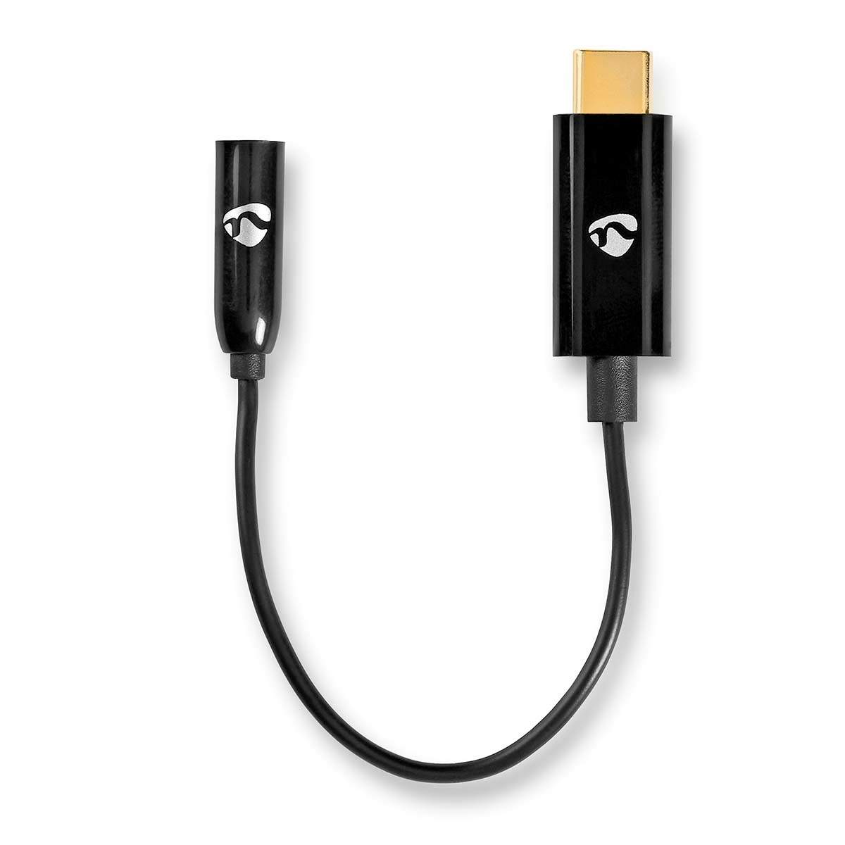 USB-C™ Adapter USB 3.2 Gen 1 USB-C™ Hane 3.5 mm Hona 0.15 m Rund Nickelplaterad PVC Svart Låda | Elektronik - Kablar & Adaptrar - Adaptrar & Signalomvandlare - Ljud | Pryloteket