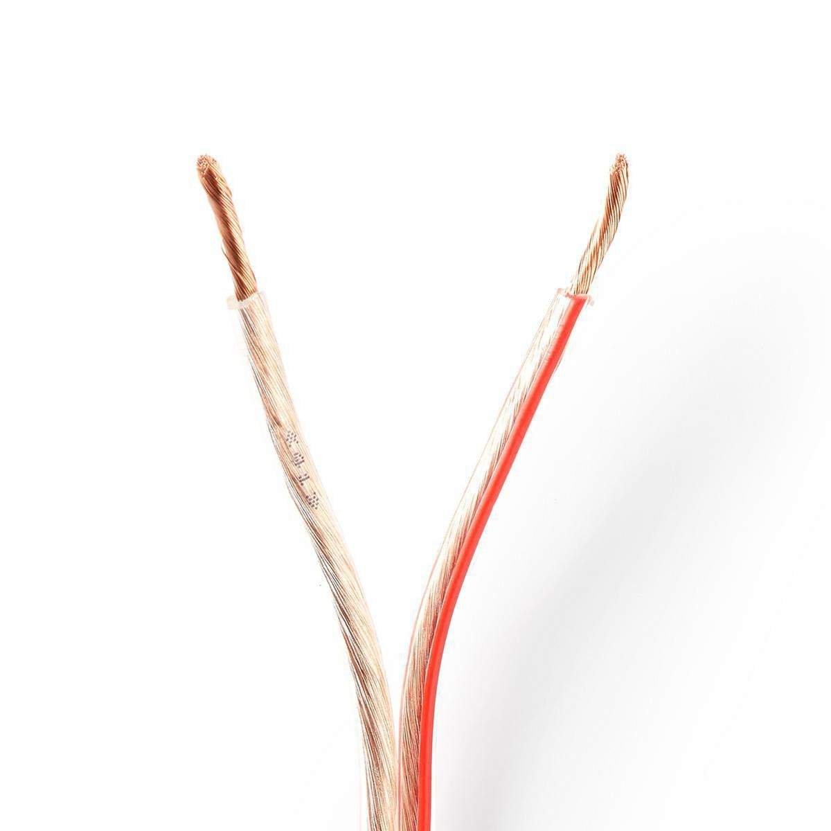 Højtaler Kabel | 2x 2.50 mm² | CCA | 15.0 m | Runde | PVC | Gennemsigtig | Folie