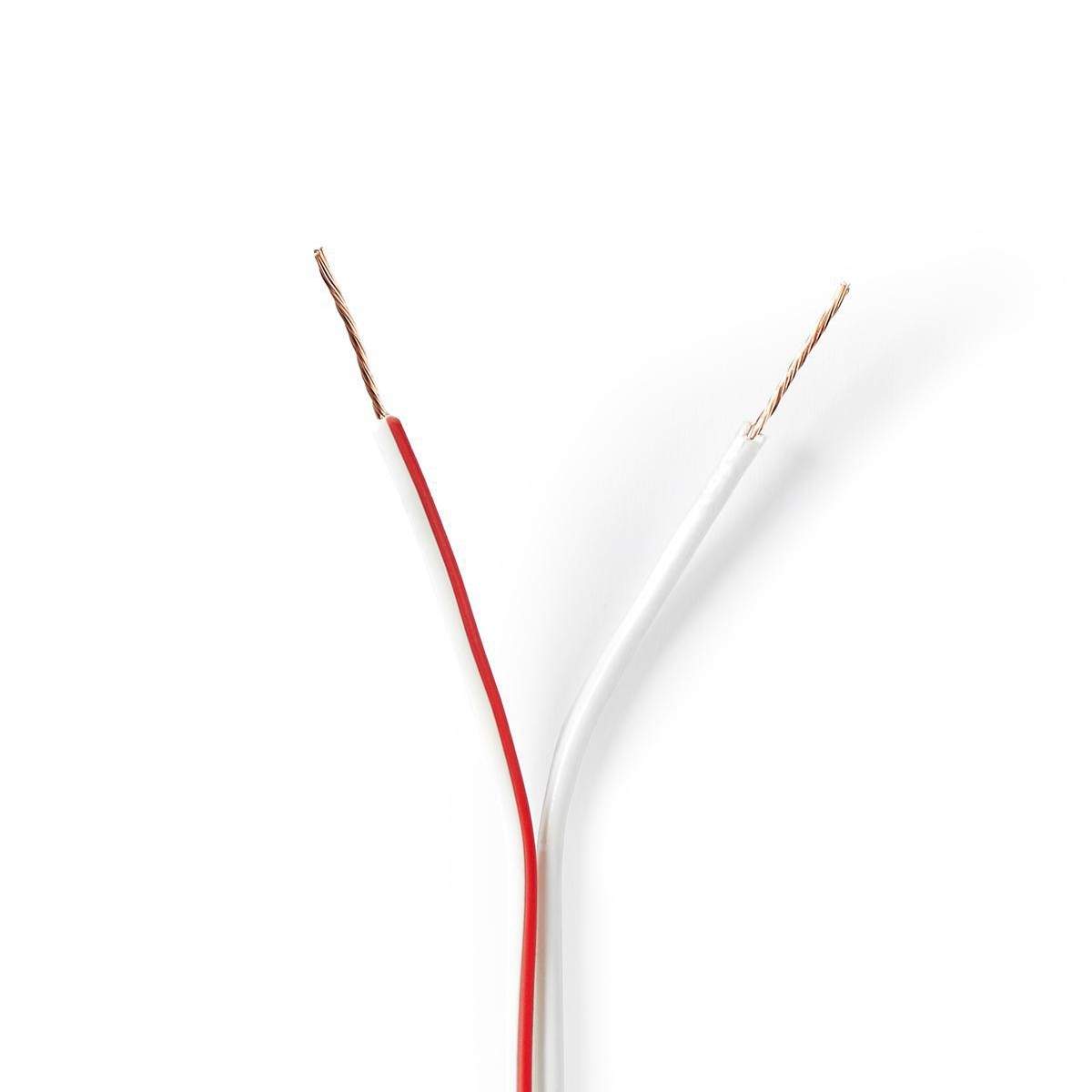 Højtaler Kabel | 2x 0.35 mm² | CCA | 100.0 m | Runde | PVC | Hvid | Folie