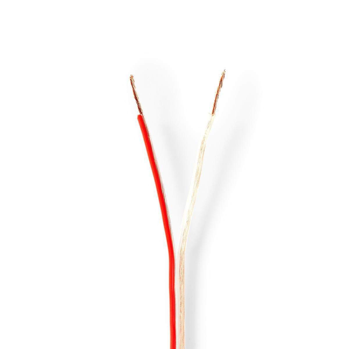 Højtaler Kabel | 2x 0.75 mm² | Kobber | 15.0 m | Runde | PVC | Gennemsigtig | Rulle