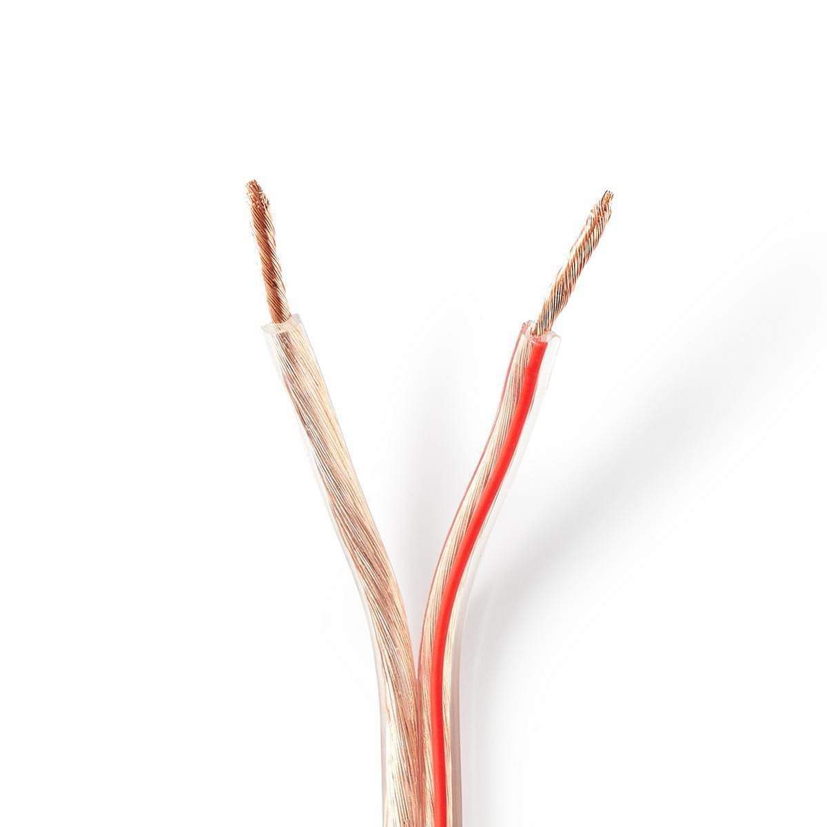 Højtaler Kabel | 2x 2.50 mm² | Kobber | 15.0 m | Runde | PVC | Gennemsigtig | Rulle
