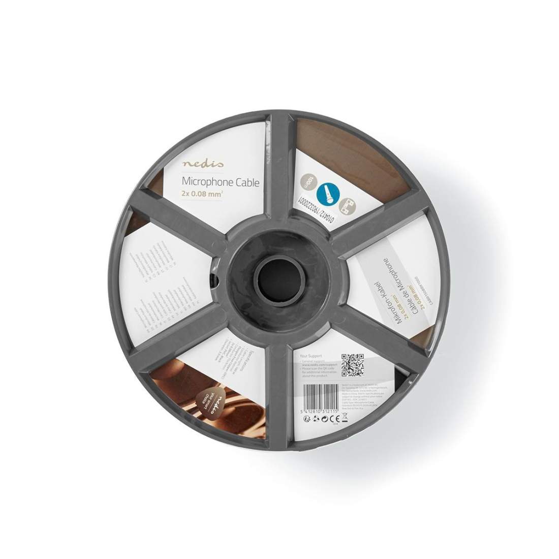 mikrofonkabel 2x 0.08 mm² Koppar 100.0 m Rund PVC Svart Rulle | Elektronik - Kablar & Adaptrar - Kablar | Pryloteket