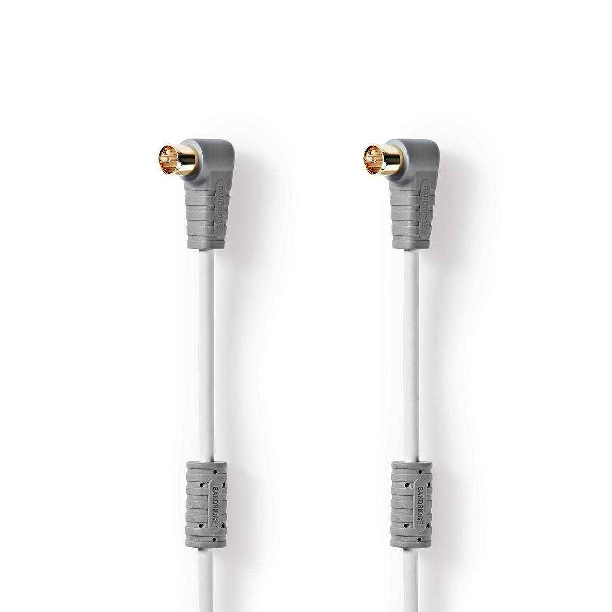 Satellitkabel | F-Quick-hanstik vinklet - F-Quick-hanstik vinklet | 2,00 m | Hvid