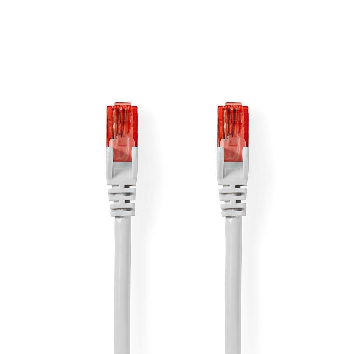 Kat 6 kabel | RJ45 Han | RJ45 Han | U/UTP | 30.0 m | Runde | PVC | Hvid | Plastikpose
