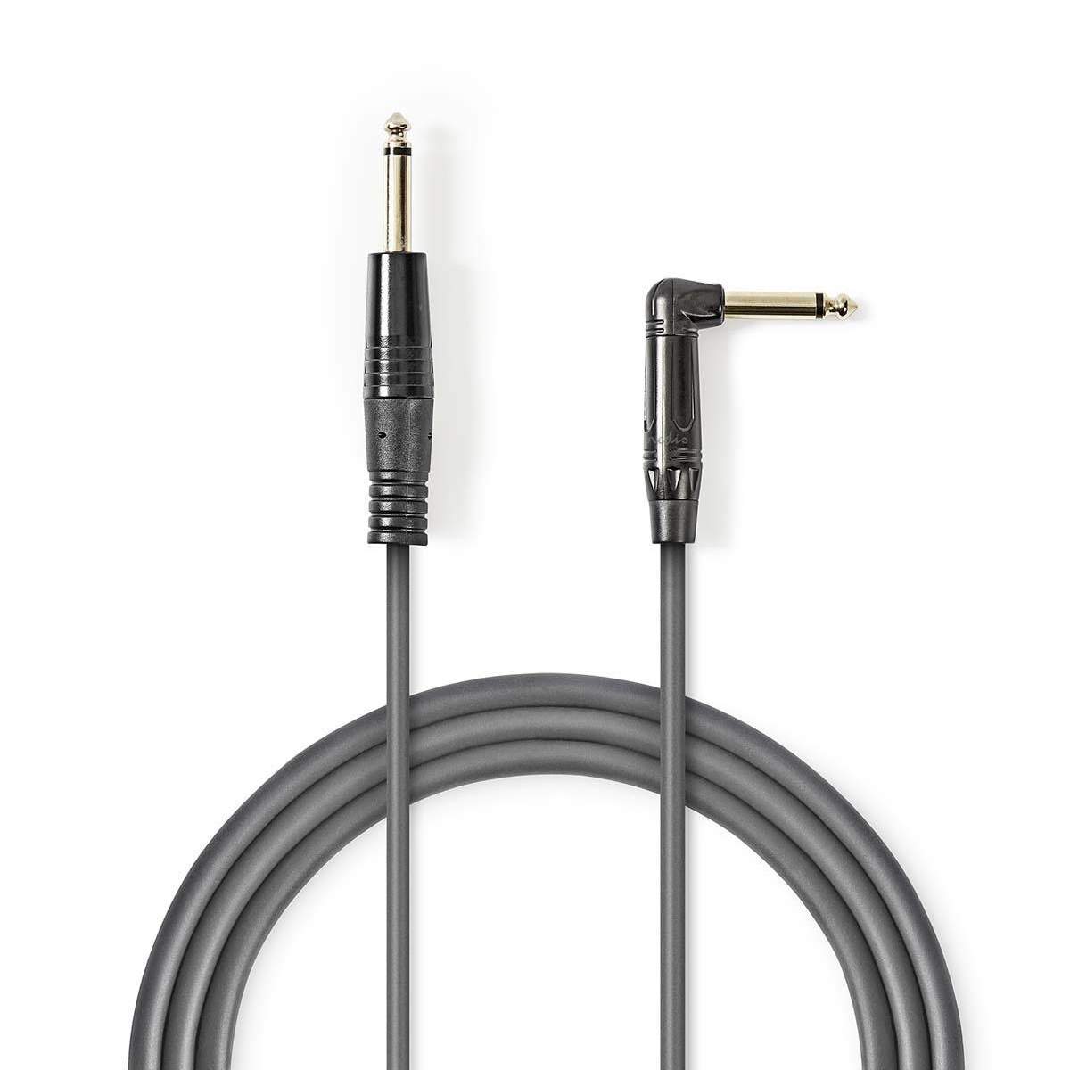 Mono Audio kabel | 6.35 mm Hanstik | 6.35 mm Hanstik | Nikkelplateret | 5.00 m | Runde | PVC