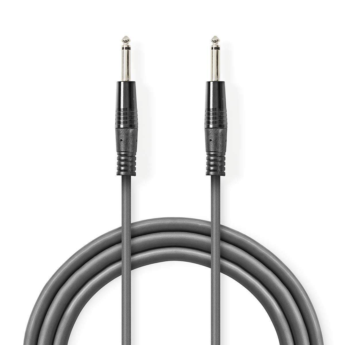 Mono Audio kabel | 6.35 mm Hanstik | 6.35 mm Hanstik | Nikkelplateret | 3.00 m | Runde | PVC billede
