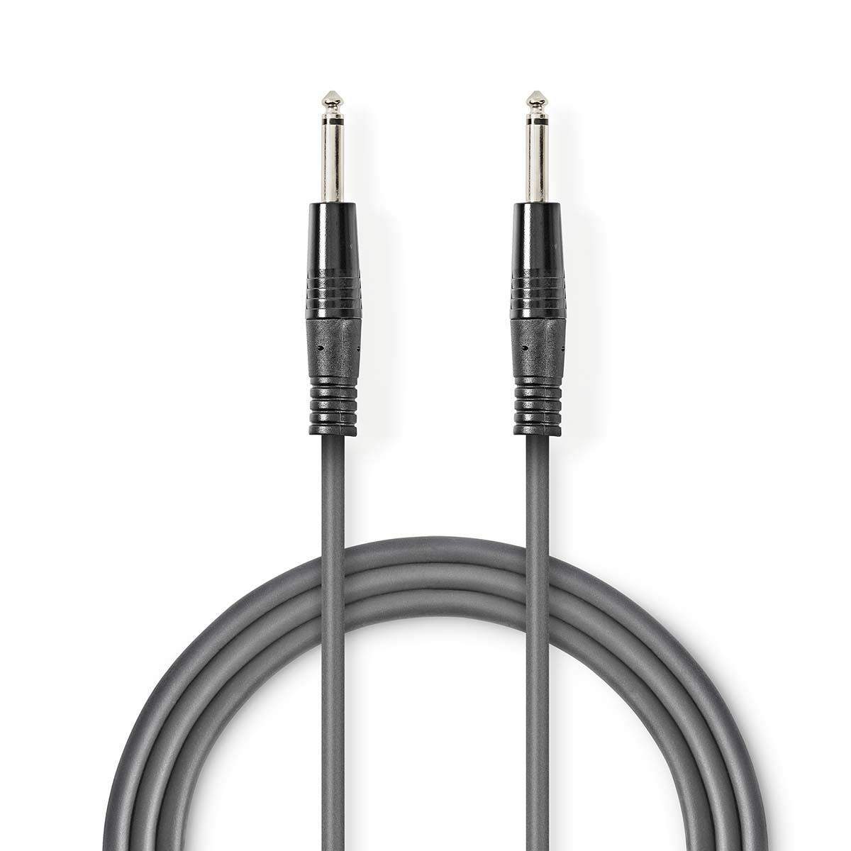Mono Audio kabel | 6.35 mm Hanstik | 6.35 mm Hanstik | Nikkelplateret | 3.00 m | Runde | PVC billede