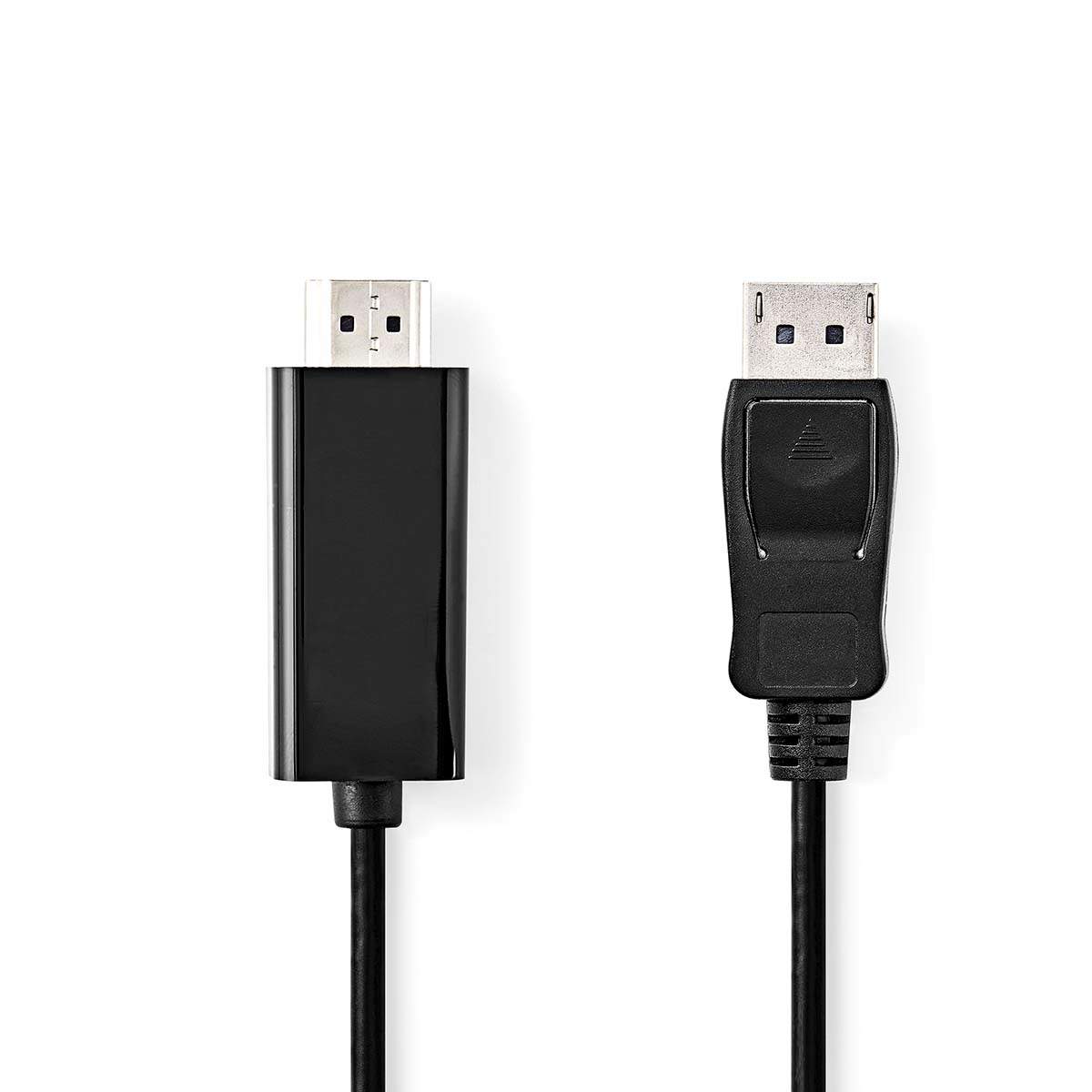 Displayport-kabel DisplayPort Hane HDMI™ Kontakt 4K@30Hz Nickelplaterad 2.00 m Rund PVC Svart Låda | Hem & Hobby | Pryloteket