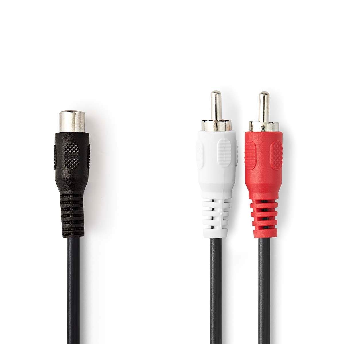 Nedis Stereo Audio kabel | 2x RCA Hanstik | RCA Hunstik | Nikkelplateret | 0.20 m | Runde | Blister