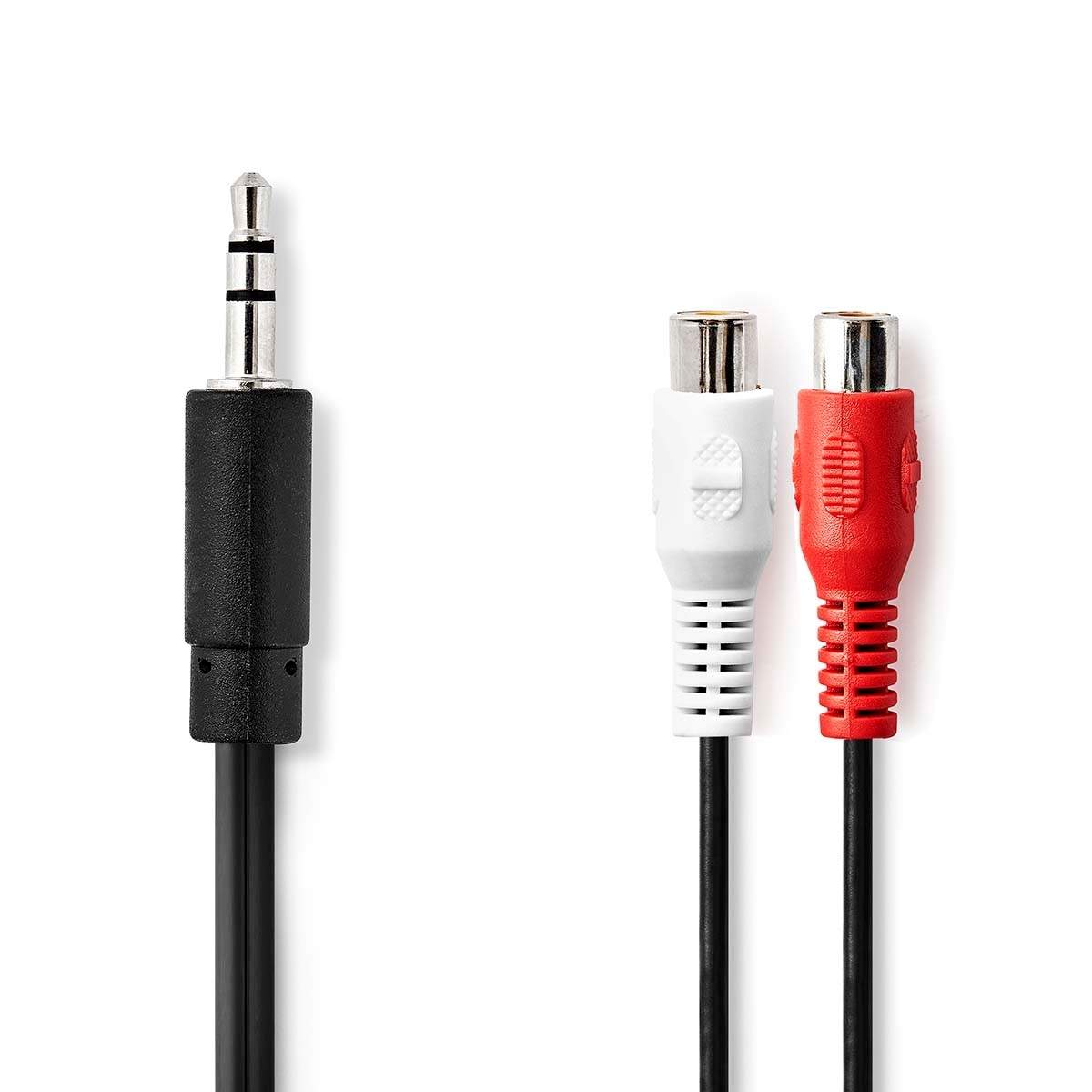Nedis Stereo Audio kabel | 3.5 mm Hanstik | 2x RCA Hun | Nikkelplateret | 0.20 m | Runde | Box