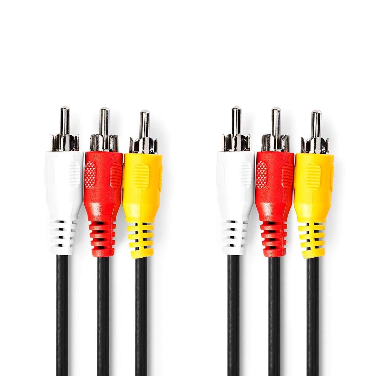 Nedis Composite Video kabel | 3x RCA Han | 3x RCA Han | Nikkelplateret | 480p | 10.0 m | Runde | PVC | Sort | Plastikpose