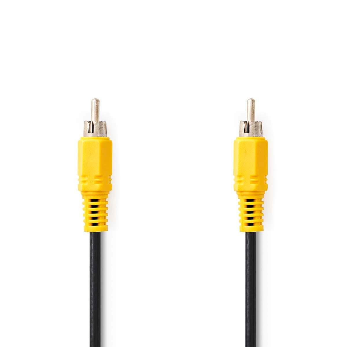 Composite Video kabel | RCA Hanstik | RCA Hanstik | Nikkelplateret | 480p | 5.00 m | Runde | PVC | Sort | Plastikpose