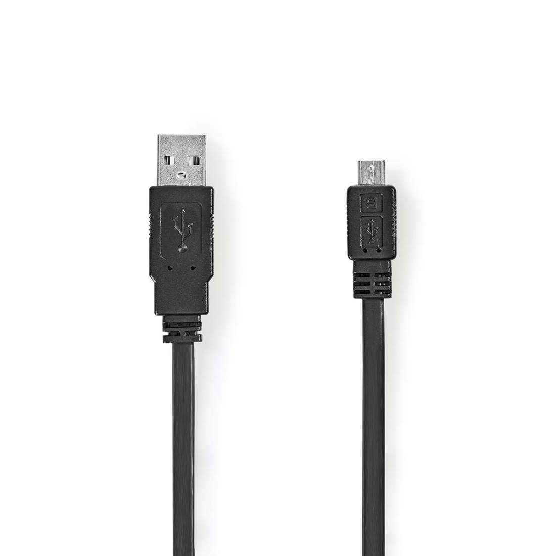 USB-kabel USB 2.0 USB-A Hane USB Micro-B Hane 480 Mbps Nickelplaterad 1.00 m Platt PVC Svart Plastpåse | Elektronik - Kablar & Adaptrar - Adaptrar & Signalomvandlare - USB | Pryloteket