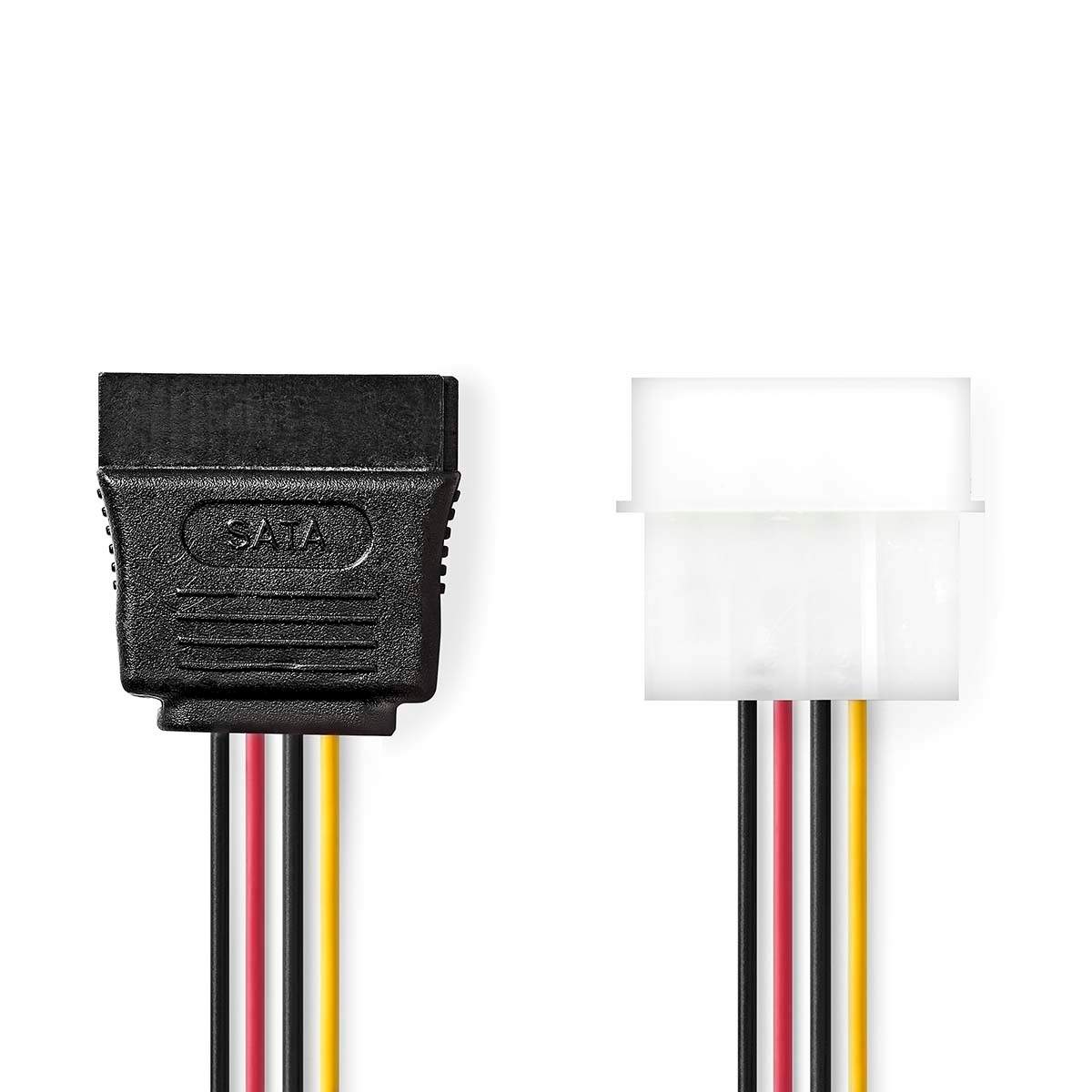 Intern Strømkabel | Molex Han | SATA 15-Pin Hun | Guldplateret | 0.15 m | Runde | PVC | Flerfarvet | Konvolut
