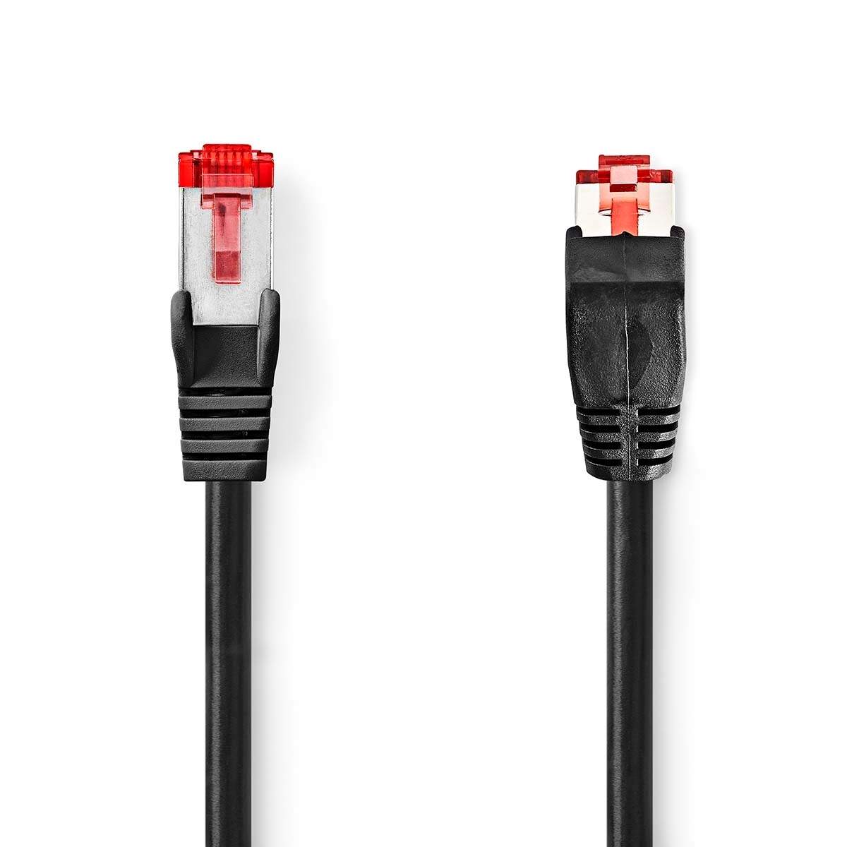 Kat 6 kabel | RJ45 Han | RJ45 Han | SF/UTP | 5.00 m | Runde | LSZH | Sort | Plastikpose