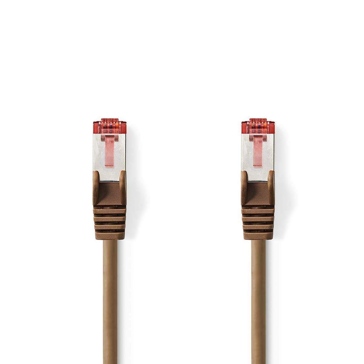 Nedis - Kat 6 kabel | RJ45 Han | RJ45 Han | S/FTP | 7.50 m | Runde | LSZH | Brun | Plastikpose - CCGP85221BN75