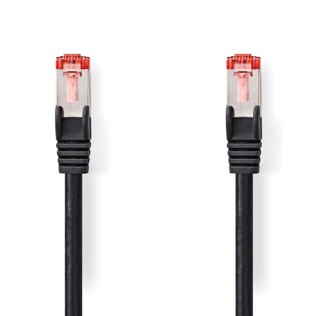 Kat 6 kabel | RJ45 Han | RJ45 Han | S/FTP | 7.50 m | Runde | LSZH | Sort | Konvolut