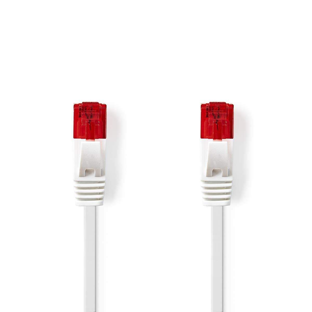 Nedis Kat 6 kabel | RJ45 Han | RJ45 Han | U/UTP | 3.00 m | Snagless | Fladt | PVC | Hvid | Konvolut