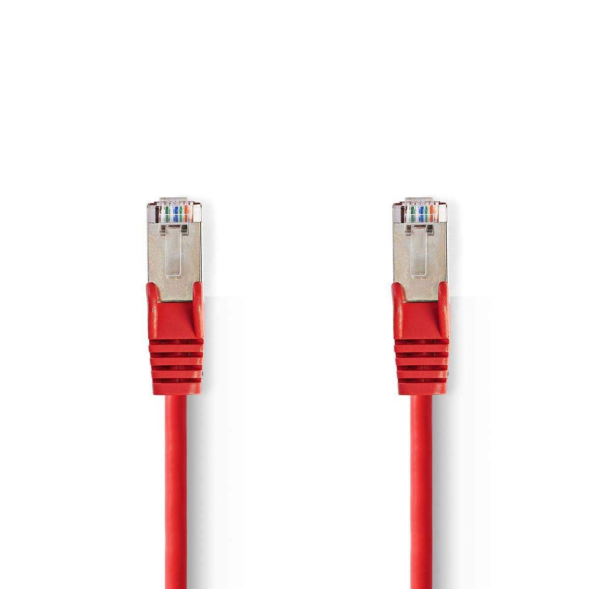 CAT5e netværkskabel | SF/UTP | RJ45 Han | RJ45 Han | 10.0 m | Runde | PVC | Rød | Plastikpose