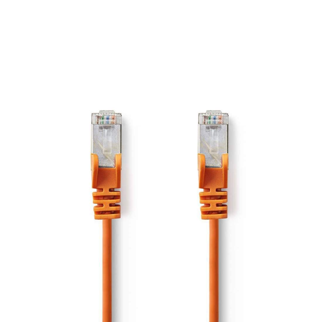 CAT5e nätverkskabel SF/UTP RJ45 hane RJ45 hane 7.50 m Rund PVC Orange Plastpåse | Hem & Hobby | Pryloteket