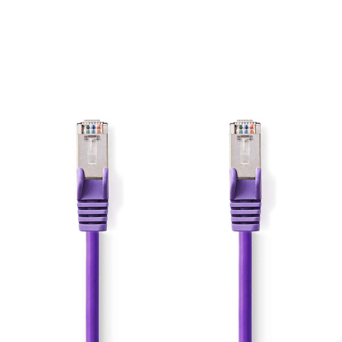 CAT5e netværkskabel | SF/UTP | RJ45 Han | RJ45 Han | 30.0 m | Runde | PVC | Violet | Plastikpose