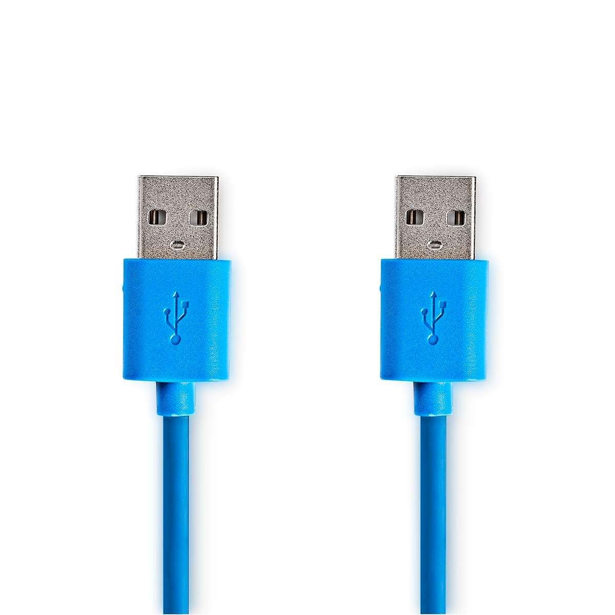 USB kaapeli | USB 3.2 Gen 1 | USB-A Uros | USB-A Uros | 5 Gbps | Niklattu | 1.00 m | Pyöreä | PVC | Sininen | Muovipussi