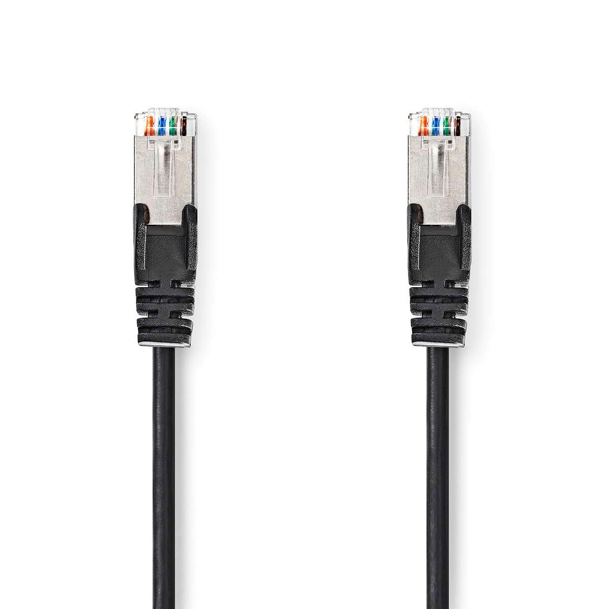 CAT5e netværkskabel | SF/UTP | RJ45 Han | RJ45 Han | 1.00 m | Runde | PVC | Sort | Konvolut