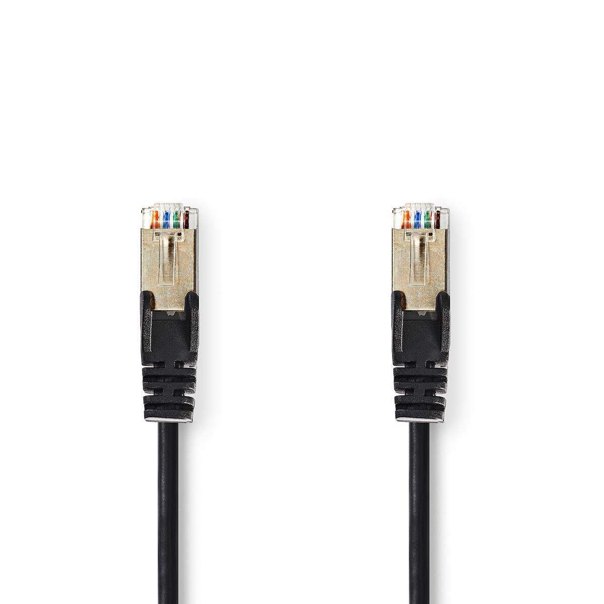 CAT5e netværkskabel | SF/UTP | RJ45 Han | RJ45 Han | 15.0 m | Runde | PVC | Sort | Plastikpose