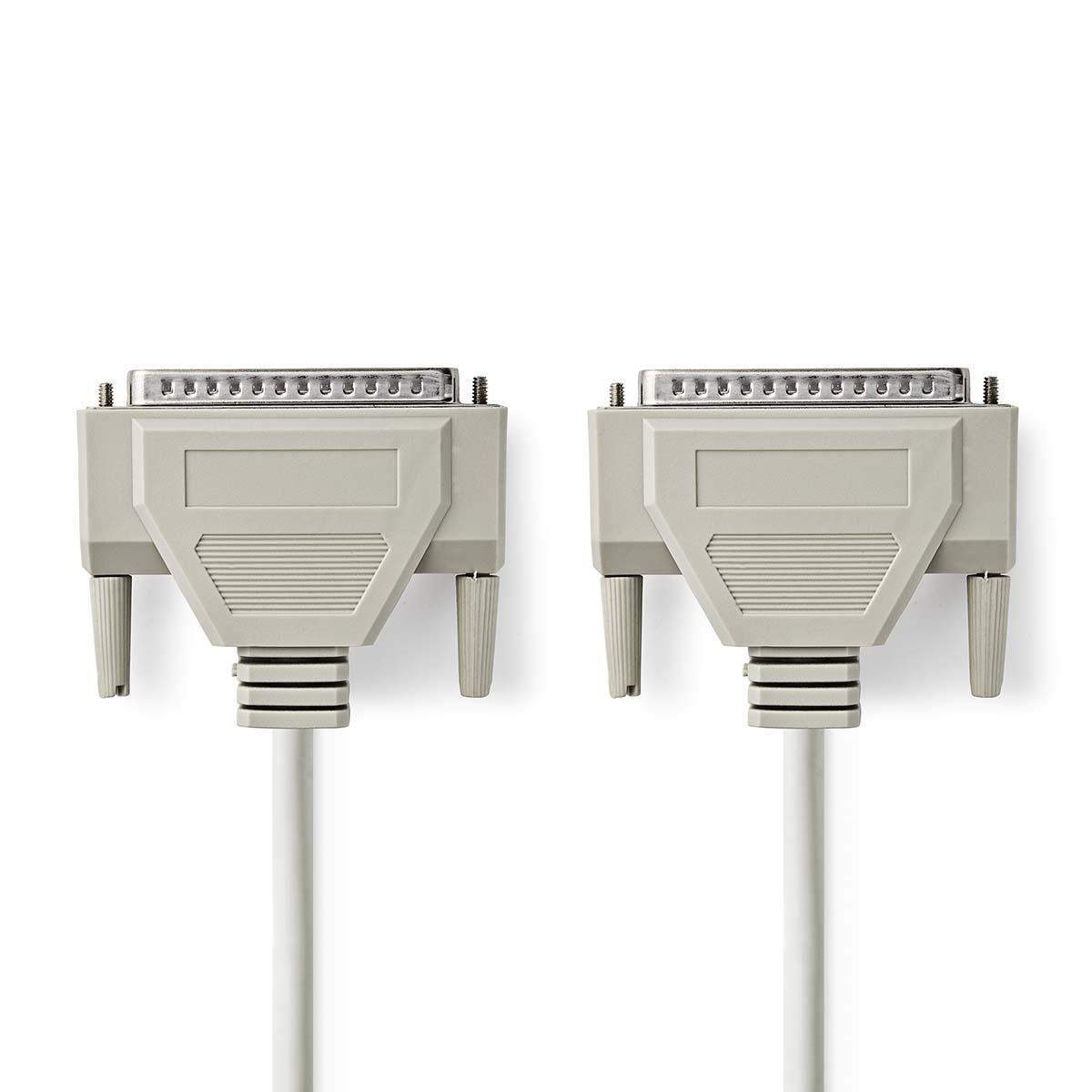 Seriel kabel | D-SUB 37-Pin Han | D-SUB 37-Pin Han | Nikkelplateret | 1.00 m | Runde | PVC | Elfenben | Plastikpose