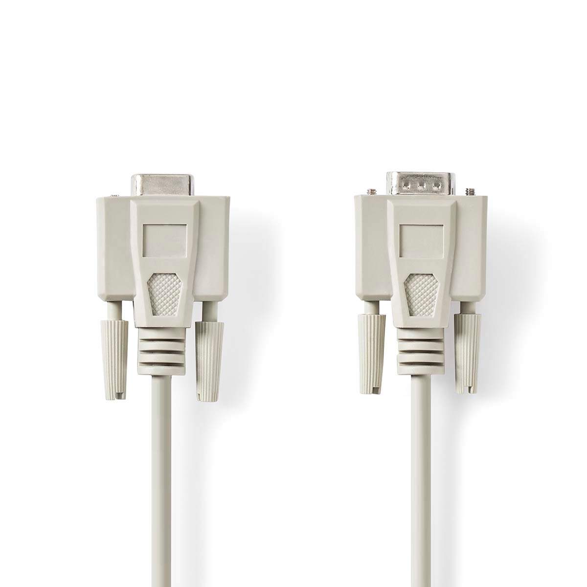 Seriel kabel | D-SUB 9-Pin han | D-SUB 9-Pin hun | Nikkelplateret | 10.0 m | Runde | PVC | Elfenben | Plastikpose