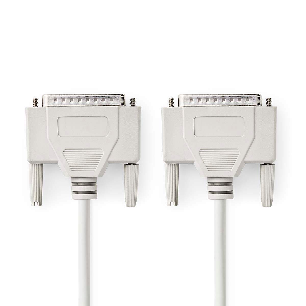 Seriel kabel | D-SUB 25-Pin Han | D-SUB 25-Pin Han | Nikkelplateret | 5.00 m | Runde | PVC | Elfenben | Plastikpose
