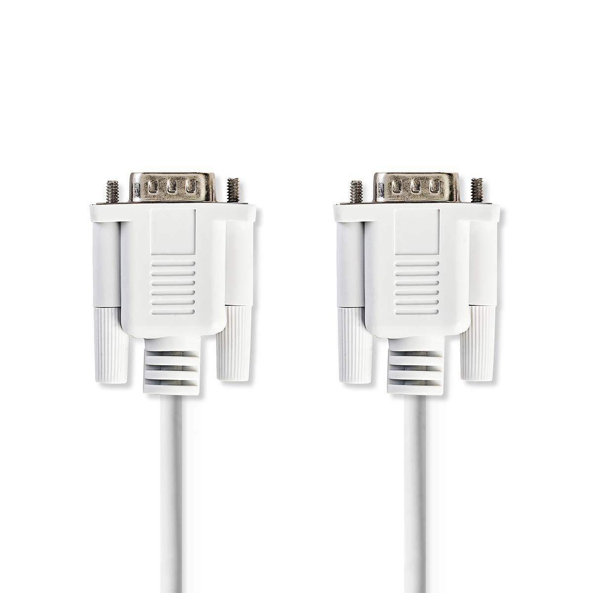 Seriel kabel | D-SUB 9-Pin han | D-SUB 9-Pin han | Nikkelplateret | 2.00 m | Runde | PVC | Elfenben | Plastikpose