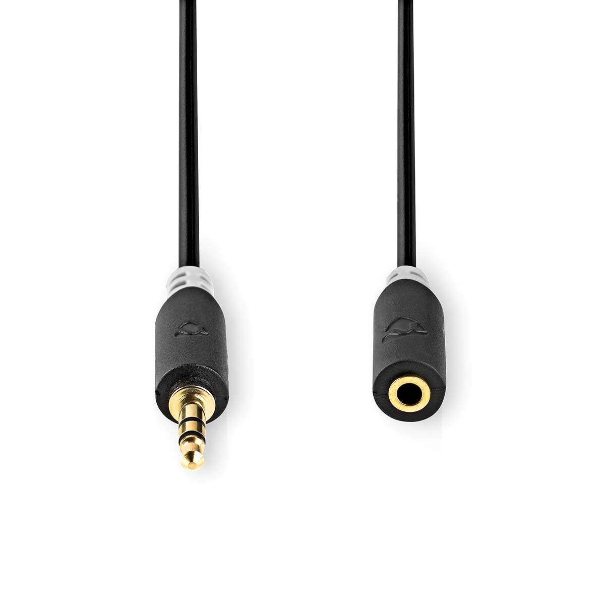 Alternativ bild 1 för Nedis - Ljudkabel - mini-phone stereo 3.5 mm hane till mini-phone stereo 3.5 mm hona - 1 m - skärmad - antracit - rund