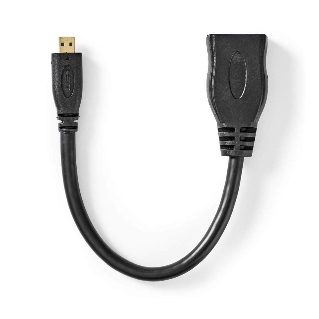 High Speed ​​HDMI ™ kabel med Ethernet HDMI™ Micro kontakt HDMI™ Utgång 4K@30Hz 10.2 Gbps 0.20 m Rund PVC Svart | Elektronik - Kablar & Adaptrar - Adaptrar & Signalomvandlare - Video | Pryloteket
