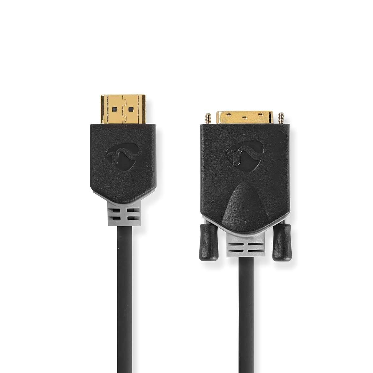 HDMI™ kabel | HDMI™ Stik | DVI-D 24 + 1-pin han | 1080p | Guldplateret | 2.00 m | Lige | PVC | Antracit | Window Box med Euro lå