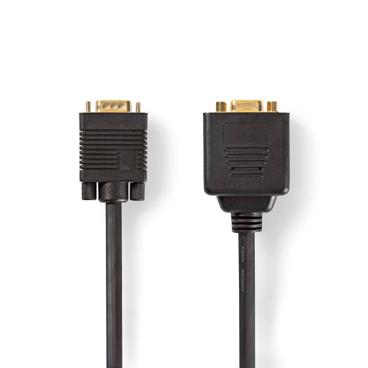 VGA-kabel | VGA Han | 2x VGA Hun | Guldplateret | Maksimal opløsning: 1280x768 | 0.20 m | Runde | ABS | Sort | Plastikpose