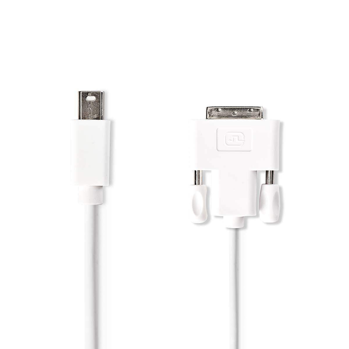 Mini DisplayPort kabel | DisplayPort 1.2 | Mini DisplayPort han | DVI-D 24 + 1-pin han | 21.6 Gbps | Nikkelplateret | 2.00 m | R