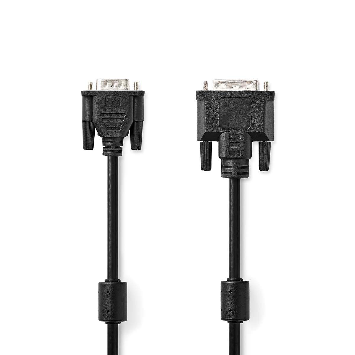 DVI-kabel | DVI-A 12+5-Pin Han | VGA Han | 1024x768 | Nikkelplateret | 2.00 m | Lige | PVC | Sort | Konvolut