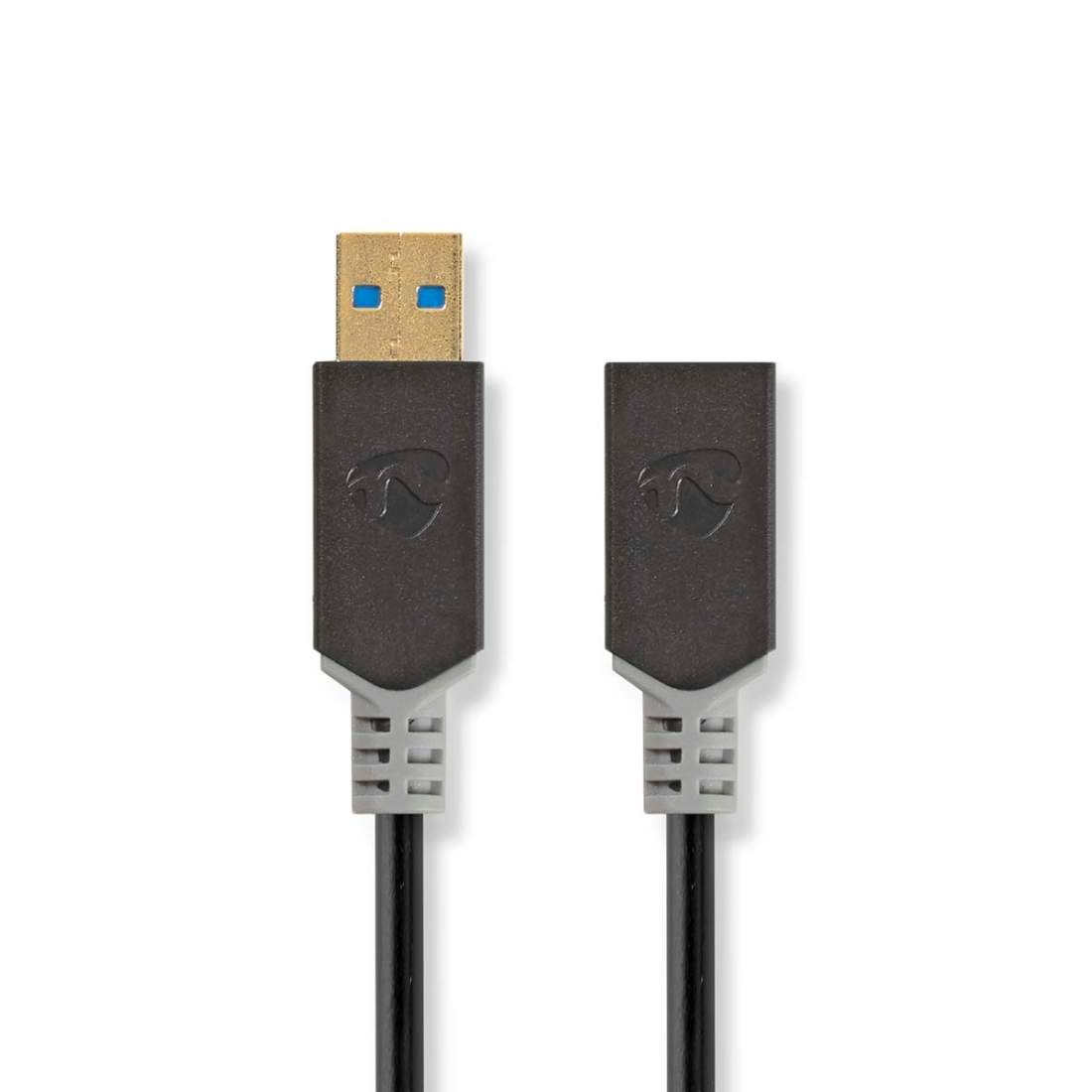 USB-kabel USB 3.2 Gen 1 USB-A Hane USB-A Hona 5 Gbps Guldplaterad 2.00 m Rund PVC Antracit Låda | Hem & Hobby | Pryloteket