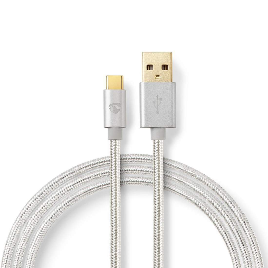 USB-kabel USB 2.0 USB-A Hane USB-C™ Hane 15 W 480 Mbps Guldplaterad 1.00 m Rund Flätad / Nylon Aluminium K | Elektronik - Datortillbehör - Tangentbord, Möss & Fjärrkontroller - Tangentbord | Pryloteket