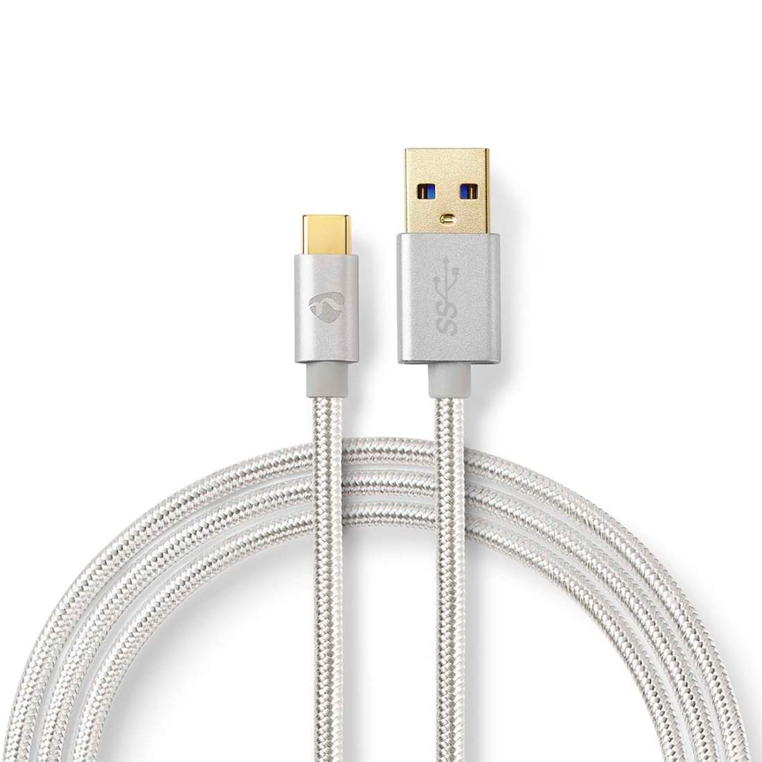 USB-kabel USB 3.2 Gen 1 USB-A Hane USB-C™ Hane 15 W 5 Gbps Guldplaterad 2.00 m Rund Flätad / Nylon Aluminium | Elektronik - Kablar & Adaptrar - Kablar | Pryloteket
