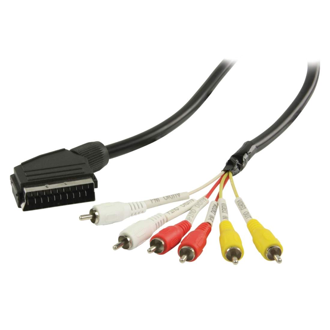 SCART-Kabel SCART hane - 6x RCA Hane 2.00 m Svart | Elektronik - Kablar & Adaptrar - Adaptrar & Signalomvandlare - Video | Pryloteket