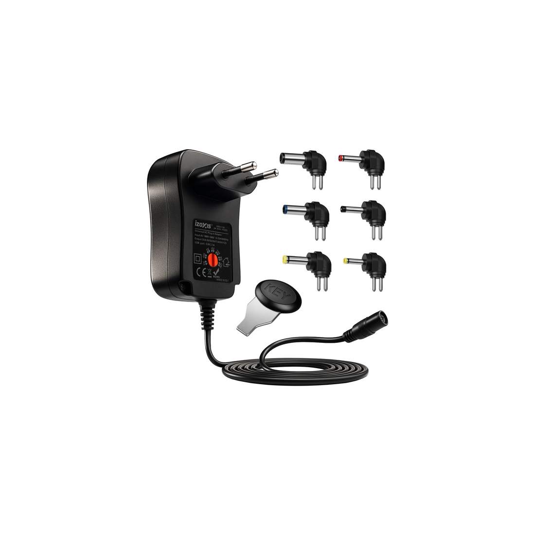 Universal strömförsörjning 30W, justerbar spänning, 6 spetsar | Hem & Hobby | Pryloteket