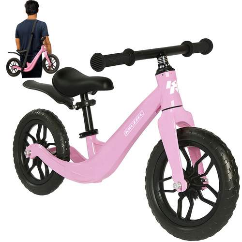 Pink balancecykel til børn 2+ – Letvægts, 12"" hjul