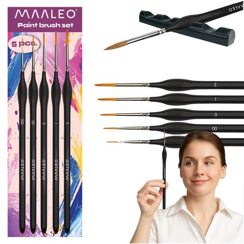 Målarpenslar Set med Stativ – 5 Nylonborstar för Art | Hem & Hobby | Pryloteket
